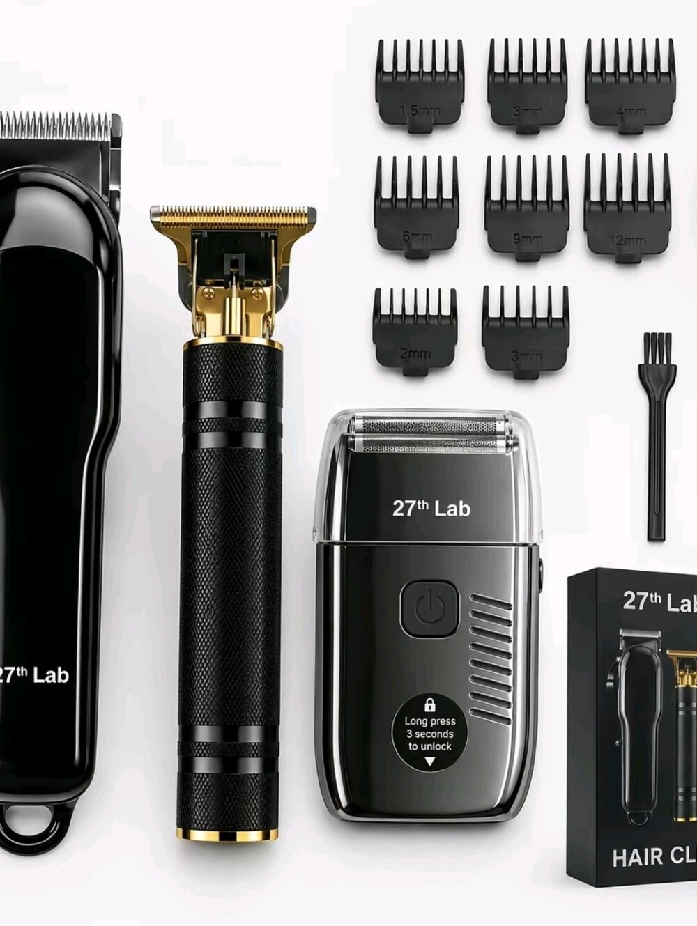 Black & Gold Men's Grooming Kit - Trimmer & Shaver Set